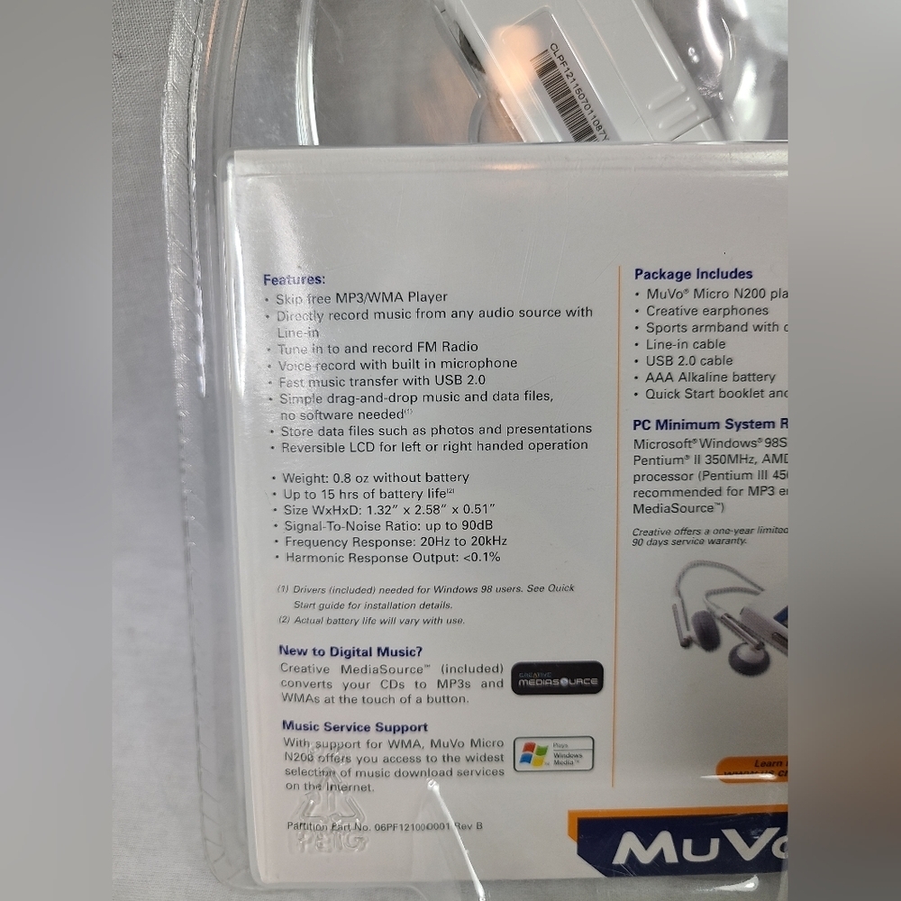Creative MuVo Micro N200 256 MB MP3 Player White- BRAND NEW SEALED - Picture 4 of 5